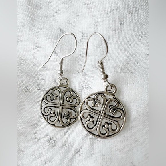 Silver Round Earrings - Picture 2 of 2